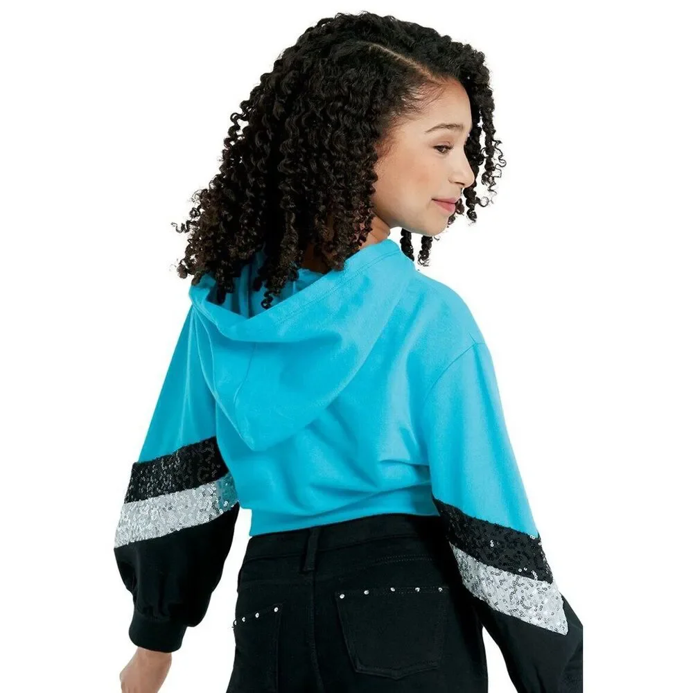 Pre-Owned Dance Crop Hoodie Balera AH11229 Large Child Pink Hip Hop Jazz